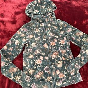 LULULEMON Dusty Rose Print Hooded Scuba Jacket size 8.